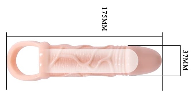 SILIKONOVÝ NÁVLEK NA PENIS S BALL STRAPS 13.5 CM